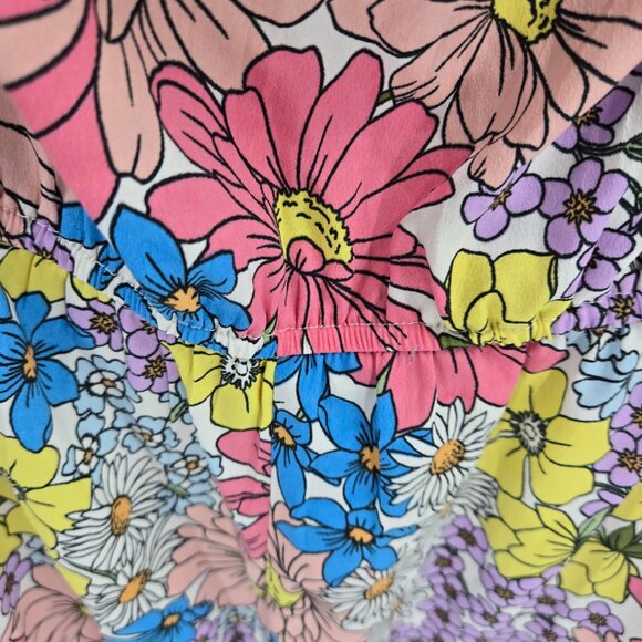 Boohoo  Floral Flower Child Mini Off the Shoulder 70s Style Mini Romper 18 - Picture 6 of 10